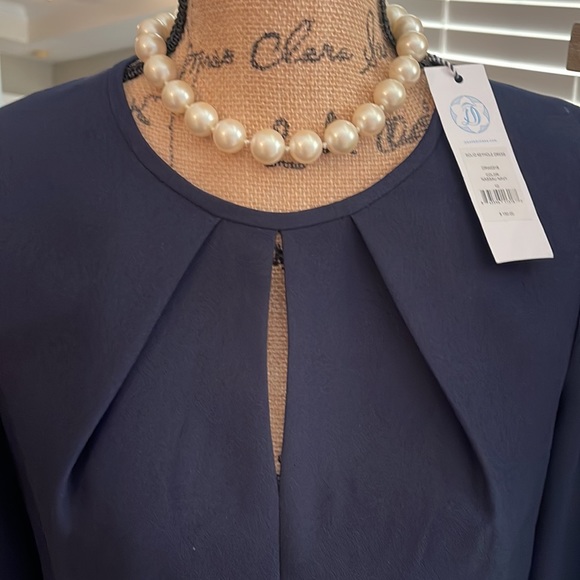 👗NWT👗 - Draper James Solid Keyhole Dress navy blue size 10 - Picture 2 of 13